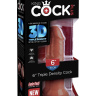 Коричневый фаллоимитатор на присоске 6  Triple Density Cock - 18,4 см. купить в секс шопе