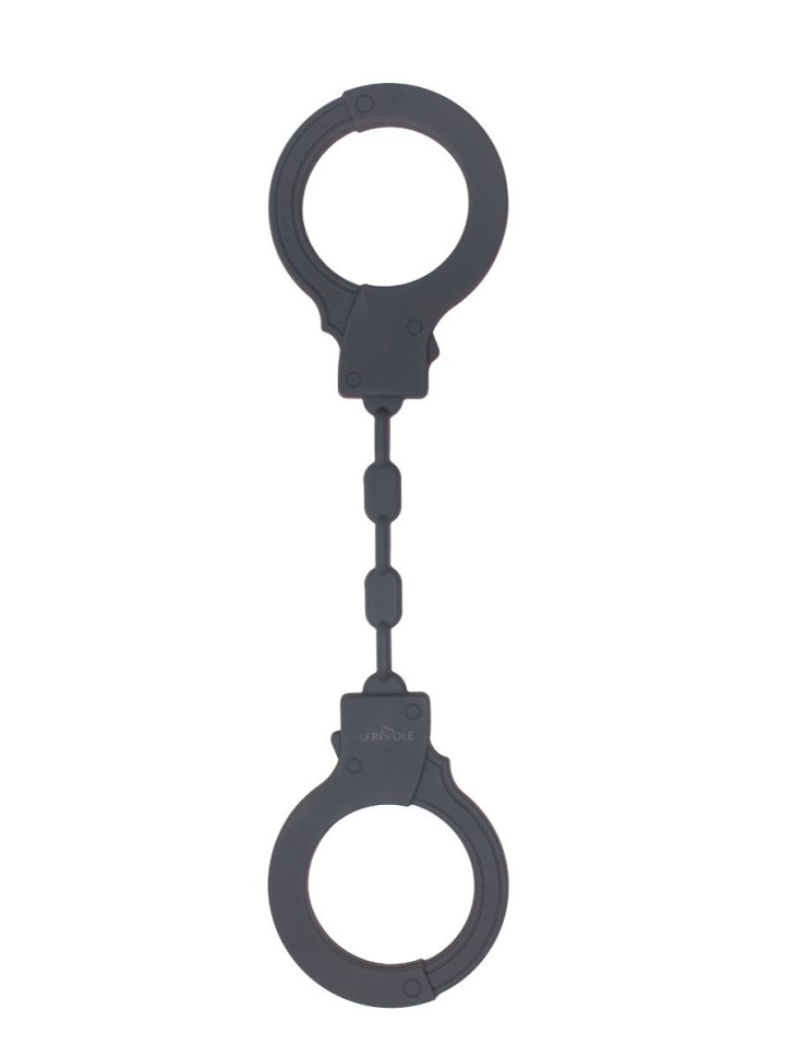 Темно-серые силиконовые наручники купить в секс шопе