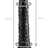 Черный рельефный фантазийный фаллоимитатор - 26,5 см.  купить в секс шопе