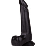 Чёрный фаллоимитатор с вытянутой головкой - 17,8 см. купить в секс шопе