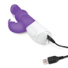 Фиолетовый вибратор-кролик с вращающимися бусинами - 25 см. купить в секс шопе
