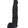 Чёрный анальный стимулятор с мошонкой - 14 см. купить в секс шопе