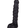 Чёрный анальный стимулятор с мошонкой - 14 см. купить в секс шопе