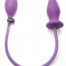 Фиолетовый анальный стимулятор с грушей OUCH! - 14 см. купить в секс шопе