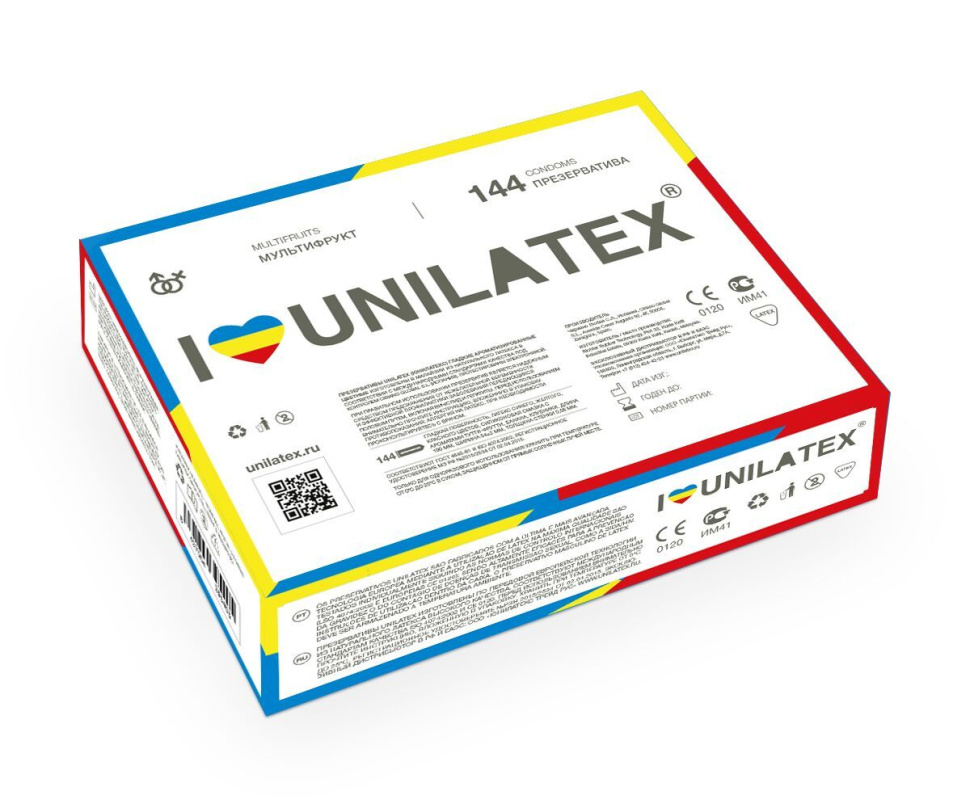 Разноцветные ароматизированные презервативы Unilatex Multifruits - 144 шт. купить в секс шопе