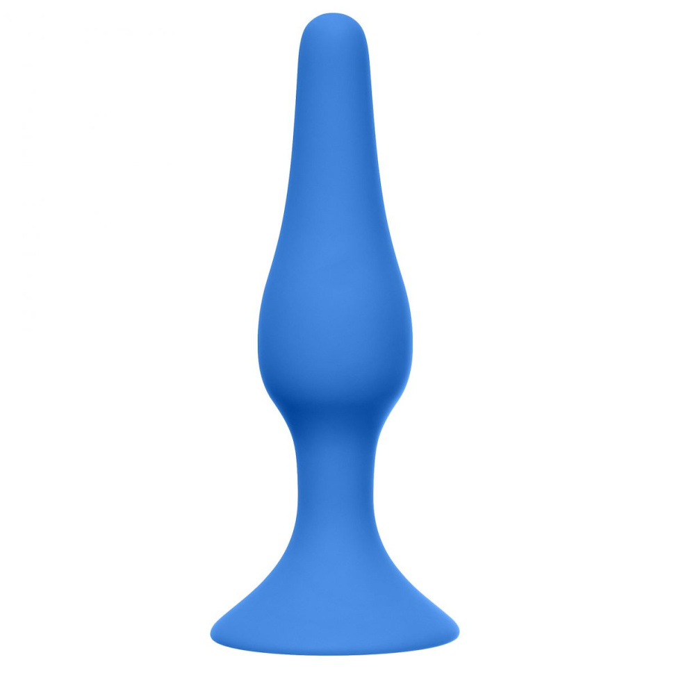 Синяя анальная пробка Slim Anal Plug Medium - 11,5 см. купить в секс шопе
