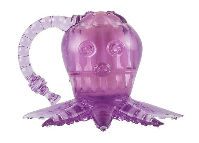 Фиолетовый вибростимулятор в виде осьминога купить в секс шопе
