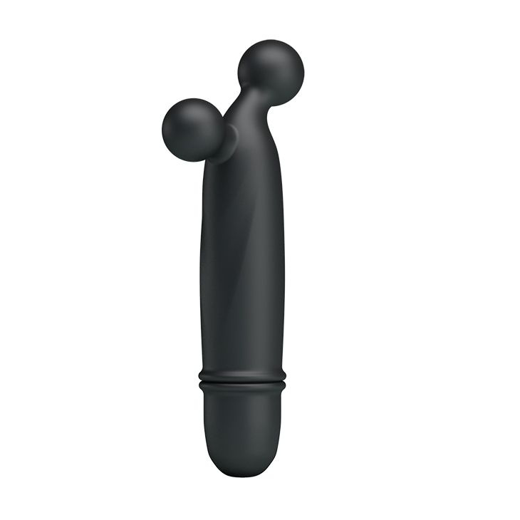 Черный вибратор Goddard со стимулирующими шариками - 11,8 см. купить в секс шопе