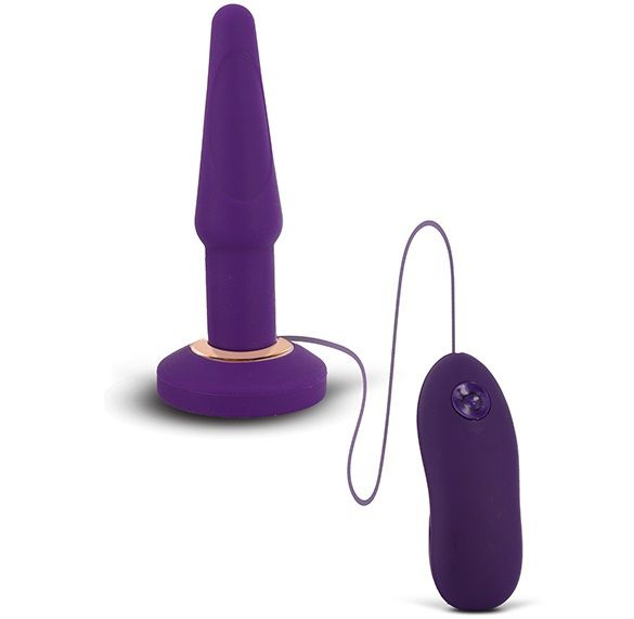 Фиолетовая анальная вибропробка APEX BUTT PLUG SMALL PURPLE - 14 см. купить в секс шопе