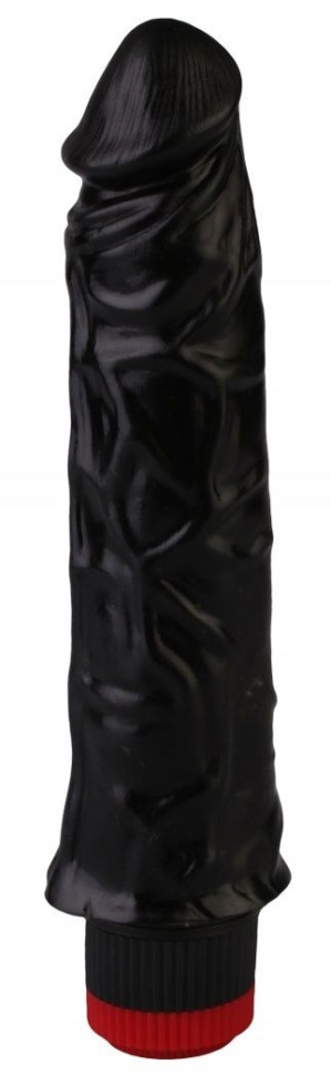 Черный реалистичный вибромассажер №9 - 19,5 см. купить в секс шопе