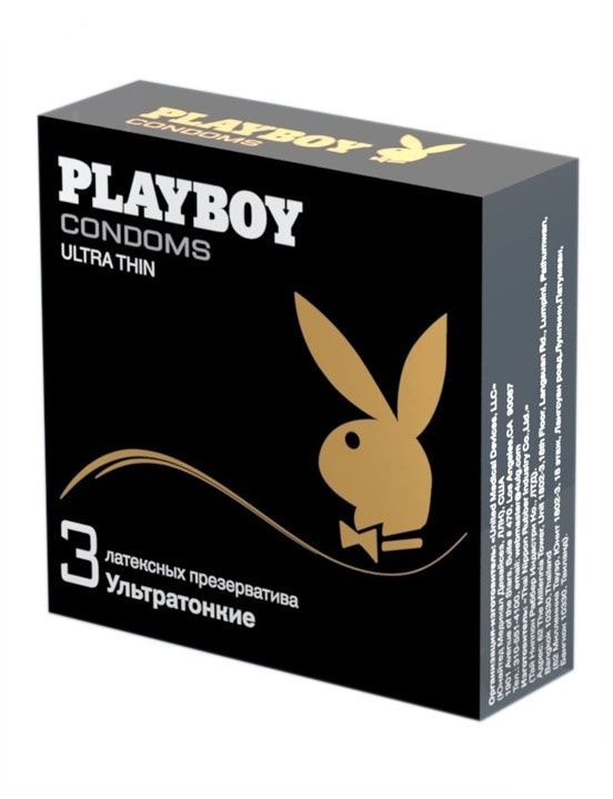 Ультратонкие презервативы Playboy Ultra Thin - 3 шт. купить в секс шопе