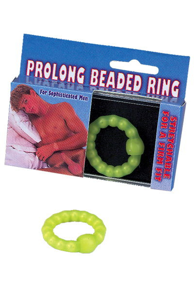 Салатное эрекционное кольцо с бусинами купить в секс шопе