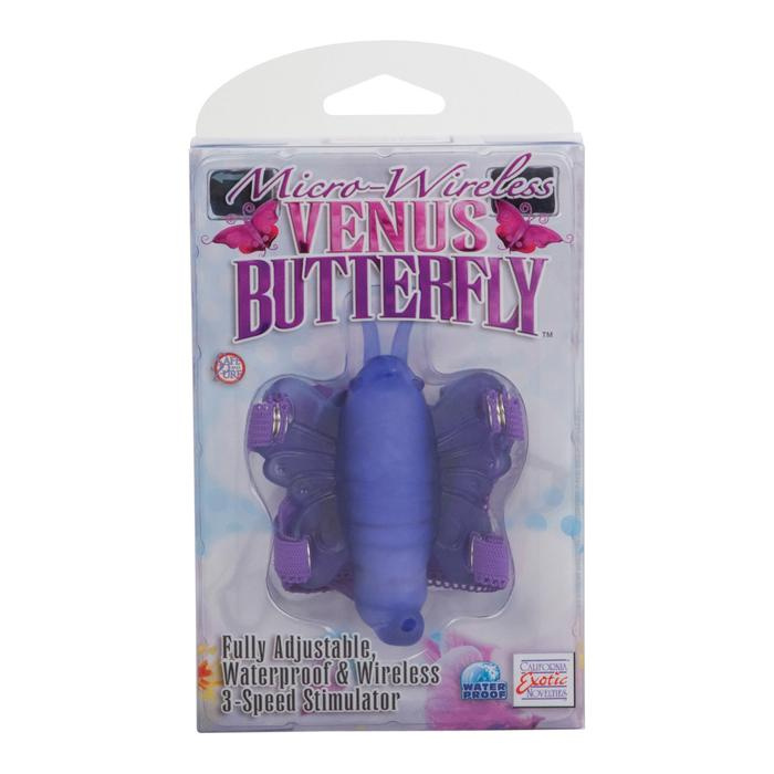Фиолетовая вибробабочка на ремешках Micro Wireless Venus Butterfly купить в секс шопе