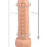 Телесный фаллоимитатор с шипиками - 21,5 см. купить в секс шопе