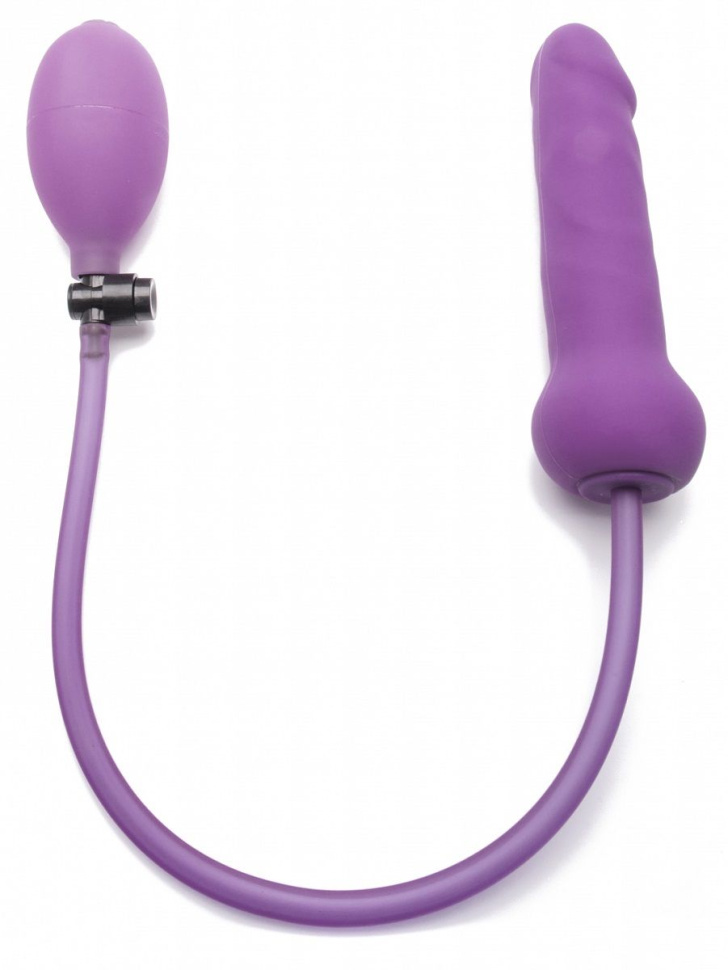 Фиолетовый анальный фаллоимитатор с подкачкой - 18 см. купить в секс шопе