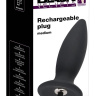 Чёрная перезаряжаемая анальная пробка Black Velvets Recharge Plug M - 12,5 см. купить в секс шопе