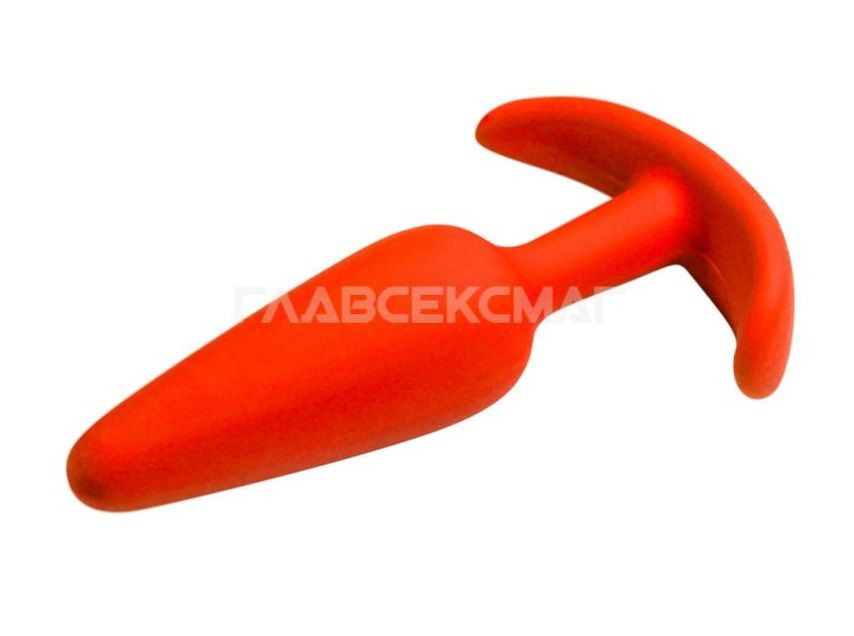 Оранжевая анальная пробка из силикона - 10 см. купить в секс шопе