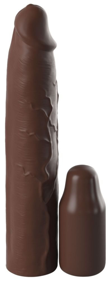 Коричневая насадка-удлинитель 3 Inch Silicone Mega X-tension - 22,9 см. купить в секс шопе