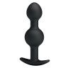 Чёрные силиконовые анальные шарики - 10,4 см. купить в секс шопе