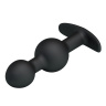 Чёрные силиконовые анальные шарики - 10,4 см. купить в секс шопе