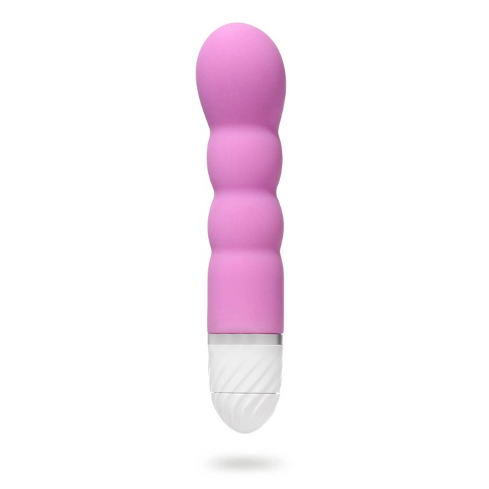 Розовый рельефный вибратор для стимуляции точки G - 17 см. купить в секс шопе