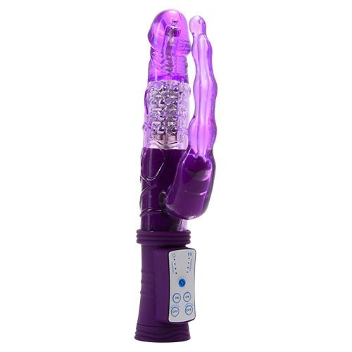 Фиолетовый анально-вагинальный вибратор MAGIC TALES MAGIC SPHERES RABBIT - 21,5 см. купить в секс шопе