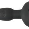 Черный анальный стимулятор с вибрацией и пультом ДУ - 14,9 см. купить в секс шопе