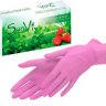 Розовые одноразовые нитриловые перчатки SunViv размера L - 200 шт.(100 пар) купить в секс шопе