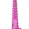 Розовый анальный конус со спиралевидным рельефом - 16 см. купить в секс шопе