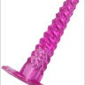 Розовый анальный конус со спиралевидным рельефом - 16 см. купить в секс шопе