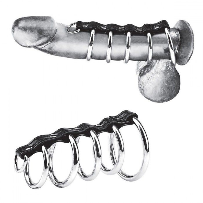Хомут на пенис с 5 кольцами 5 Ring Gates Of Hell With Lead купить в секс шопе