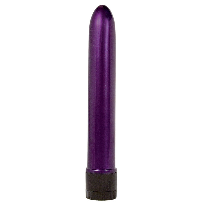 Фиолетовый классический вибратор RETRO ULTRA SLIMLINE - 17 см. купить в секс шопе