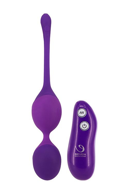 Фиолетовые шарики с вибрацией DOUBLE HAPPINESS PERSONAL TRAINER купить в секс шопе