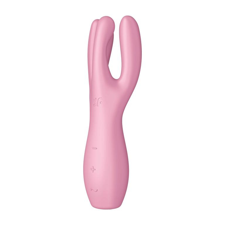 Розовый клиторальный вибромассажер Threesome 3 купить в секс шопе