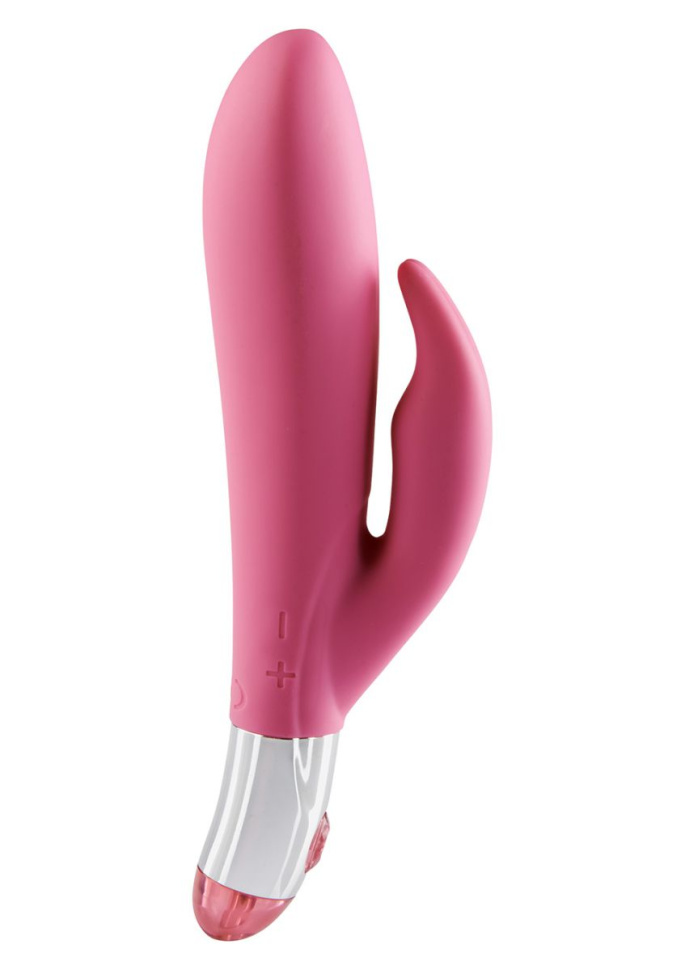 Розовый вибратор Lovely Vibes Rabbit - 18,5 см. купить в секс шопе