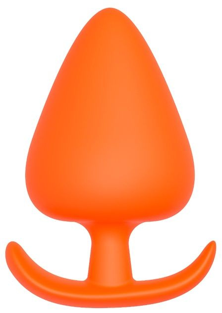 Оранжевая анальная пробка PLUG WITH T-HANDLE - 11,6 см. купить в секс шопе