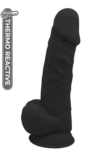 Черный фаллоимитатор на присоске DILDO 8.5INCH - 20 см. купить в секс шопе