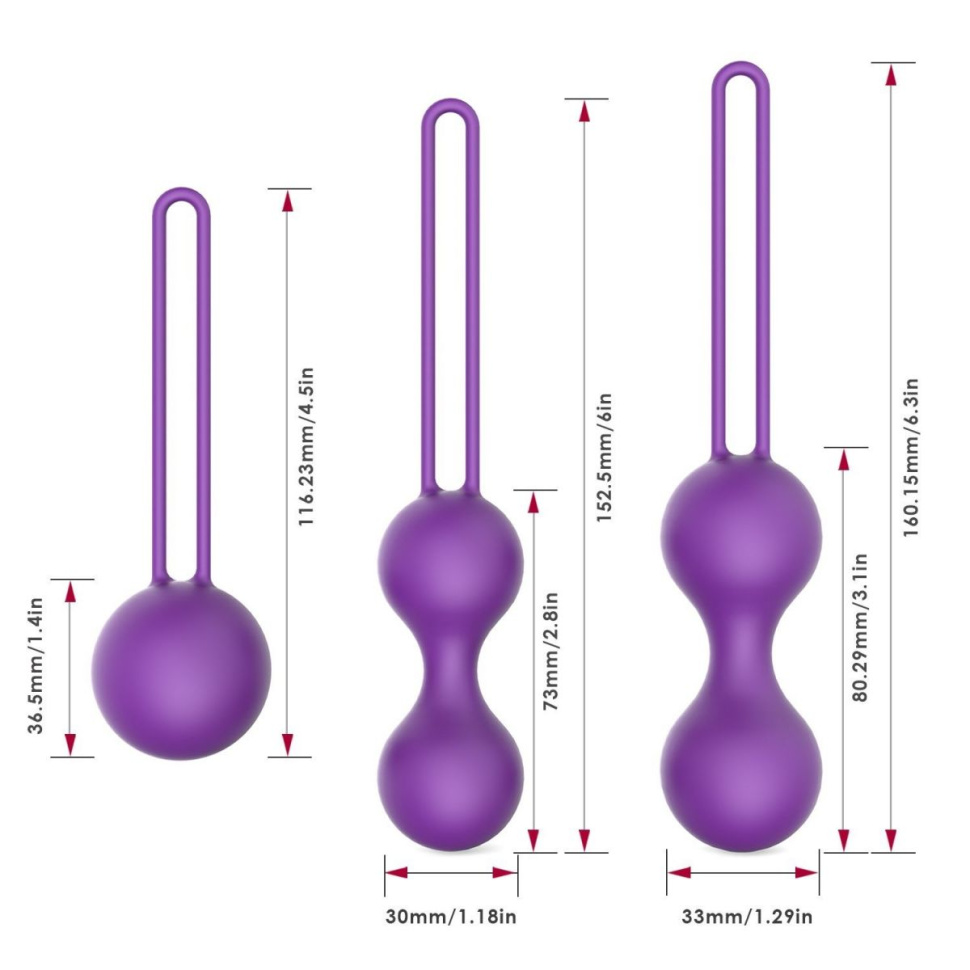 Набор из трех фиолетовых вагинальных шариков Erokay купить в секс шопе