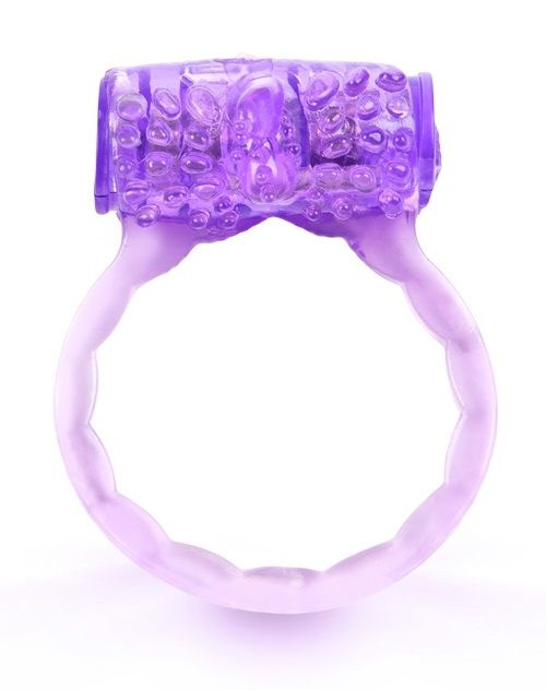 Фиолетовое эрекционное кольцо c вибропулей купить в секс шопе