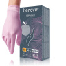 Розовые нитриловые перчатки BENOVY размера M - 100 шт.(50 пар) купить в секс шопе