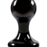 Большая чёрная анальная пробка Luna Balls на присоске - 9,5 см. купить в секс шопе