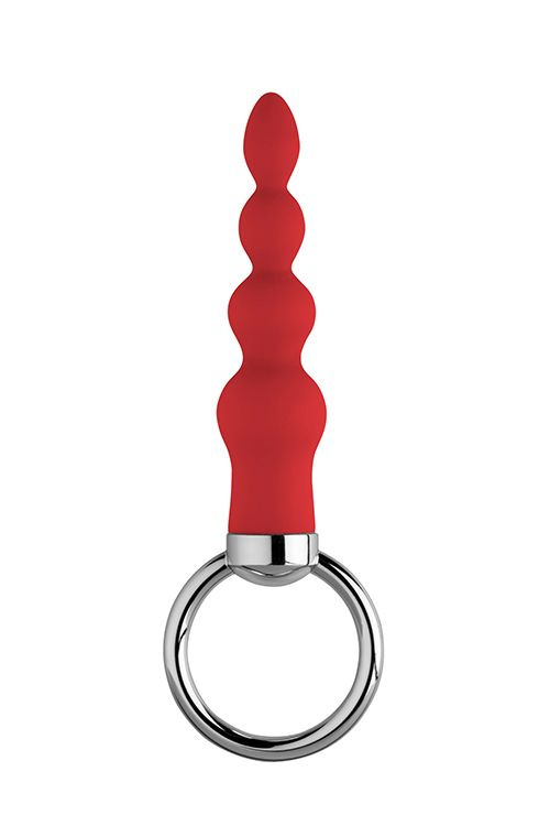 Красная анальная цепочка с колечком  BUTT O 3INCH BUTT PLUG купить в секс шопе