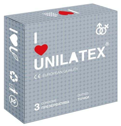 Презервативы с точками Unilatex Dotted - 3 шт.  купить в секс шопе