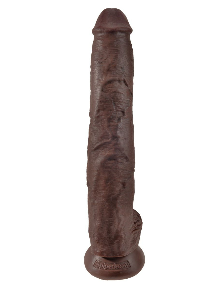 Коричневый фаллоимитатор-гигант 14  Cock with Balls - 37,5 см. купить в секс шопе