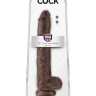 Коричневый фаллоимитатор-гигант 14  Cock with Balls - 37,5 см. купить в секс шопе
