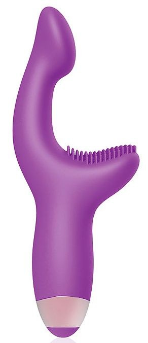 Фиолетовый G-вибромассажер с покрытым шипами выступом купить в секс шопе