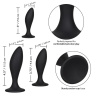 Набор из трех черных анальных пробок Silicone Anal Curve Kit купить в секс шопе