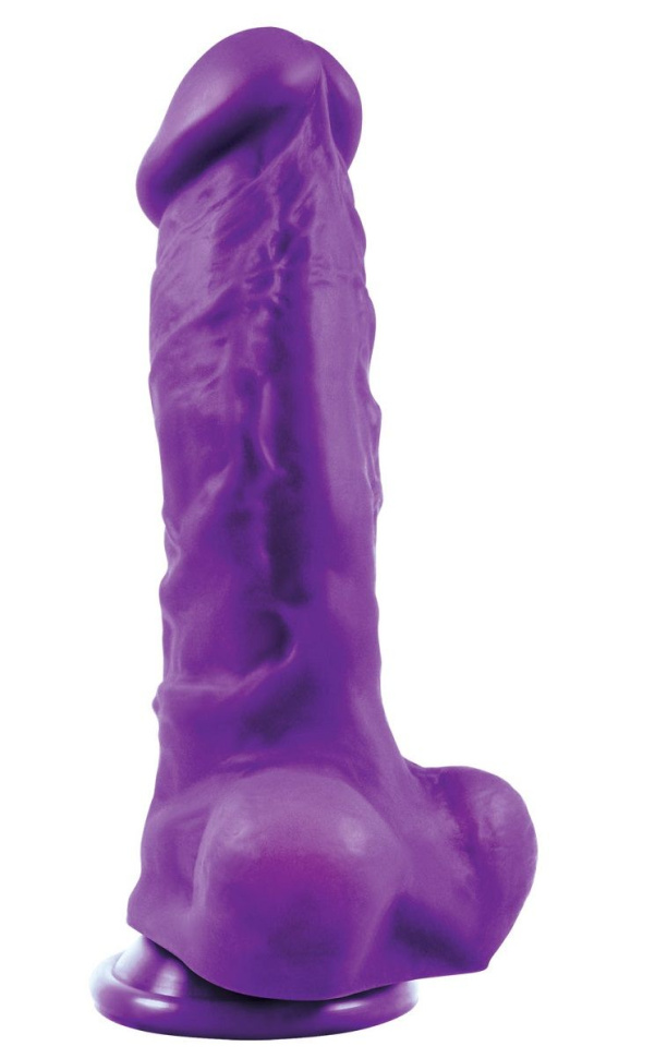 Фиолетовый фаллоимитатор Pleasures Thick 5 Dildo - 18,3 см. купить в секс шопе