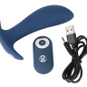 Синяя анальная втулка с вибрацией Vibrating Butt Plug - 12 см. купить в секс шопе