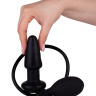 Черная анальная втулка-расширитель с грушей - 11,5 см. купить в секс шопе